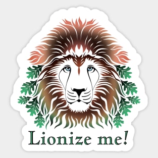 Lionize Me! - Lion Head With Oak Leaves Sticker